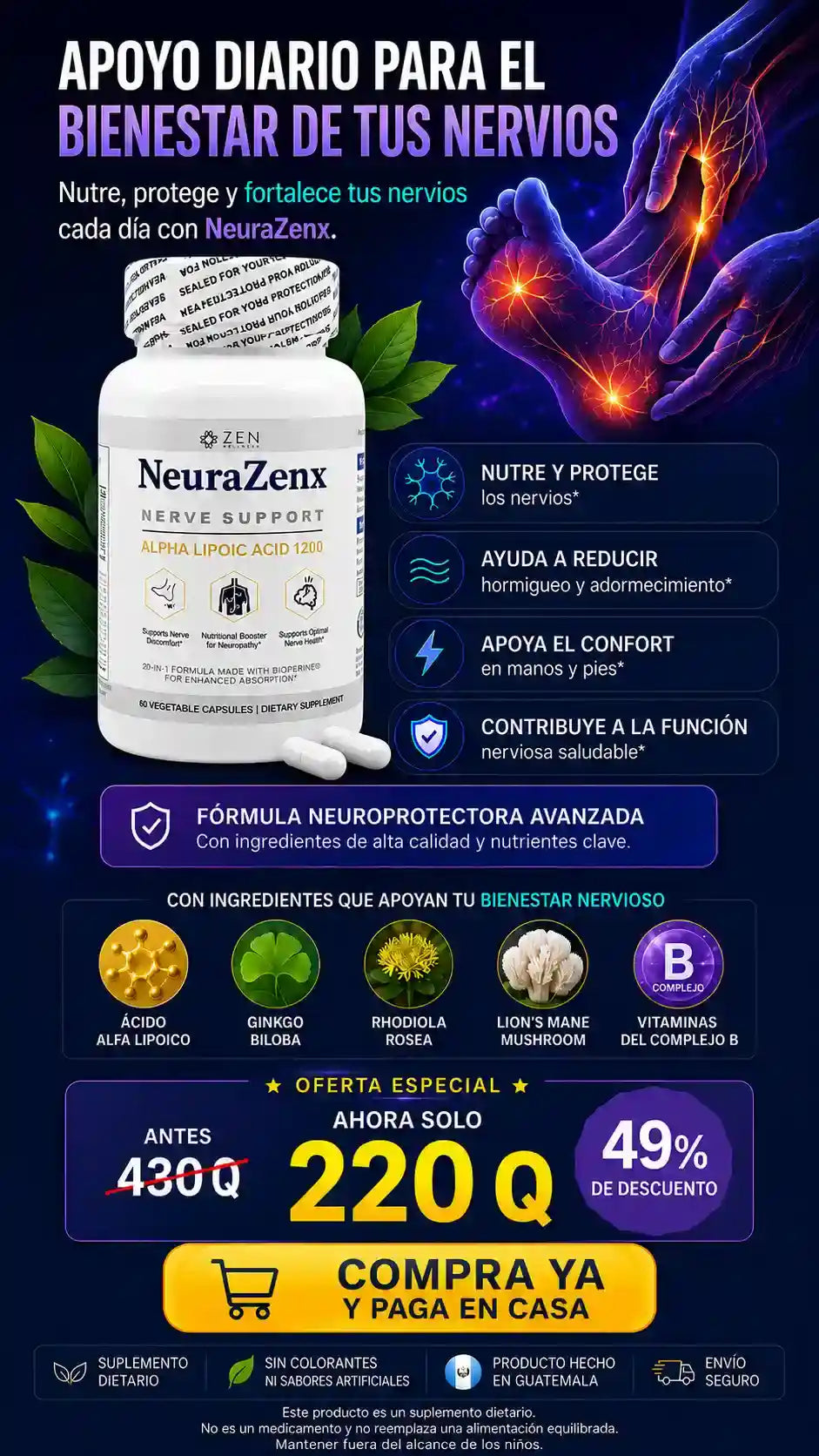 Zen Nutrients® NeuraZenx | Frena el Dolor y Recupera tu Movilidad